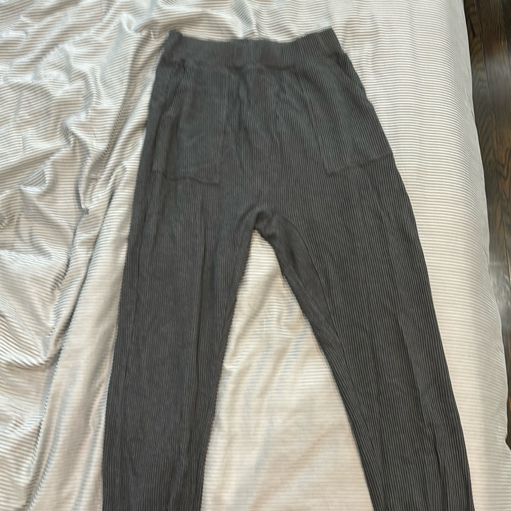 Lunya gray waffle joggers
